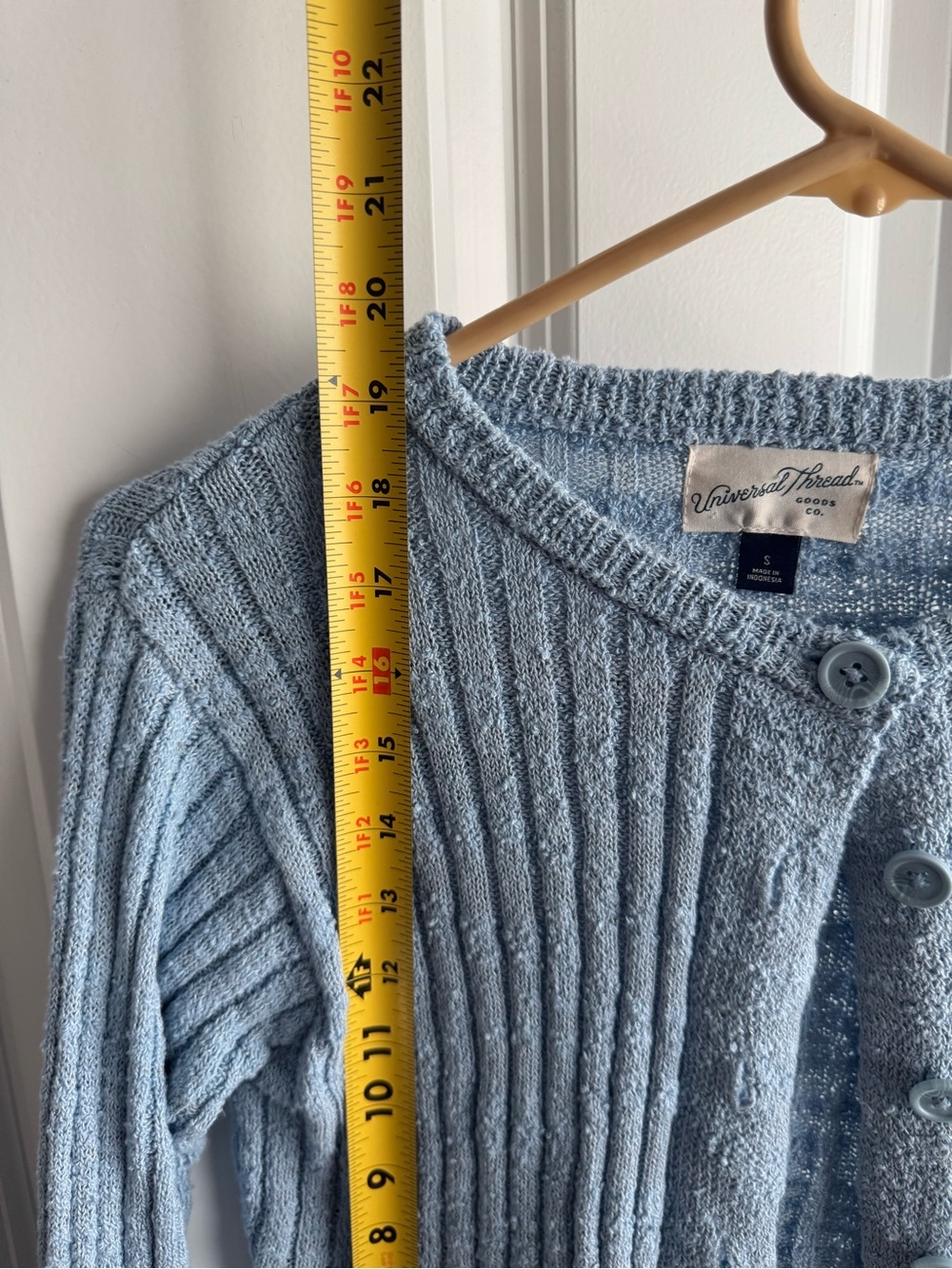 Universal Thread Pale Blue Ribbed Button Cardigan - Picture 3 of 4